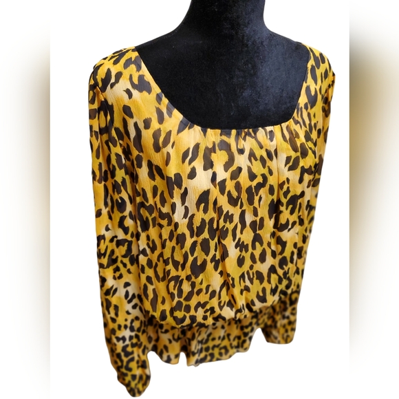 Saint John, Cheeta Print, Yellowish Orange With Brown Spots Size 16 - Picture 3 of 5